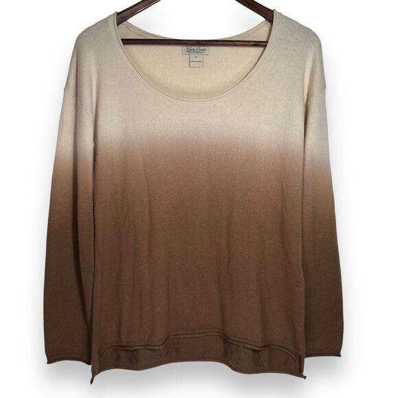 Lucky Brand Sweaters - Lucky Brand Wool‎ Blend Ombré Sweater Fine Quality Brown Cream Women's Small